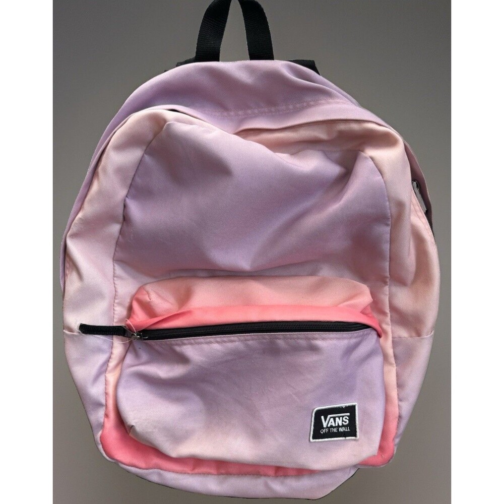 EUC Vans Realm Classic backpack in a pink and light purple gradient